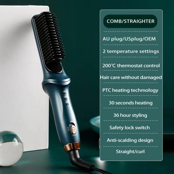 Daily Styling Electric Straightening Brush With Light Voltage For Natural Shiny Hair