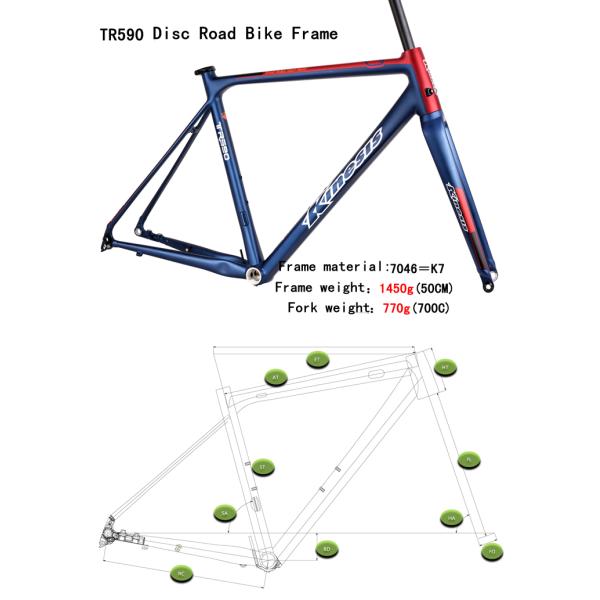 Kinesis 700c Lightweight Aluminum Road Bike Frame Disc Brake Frameset+Fork