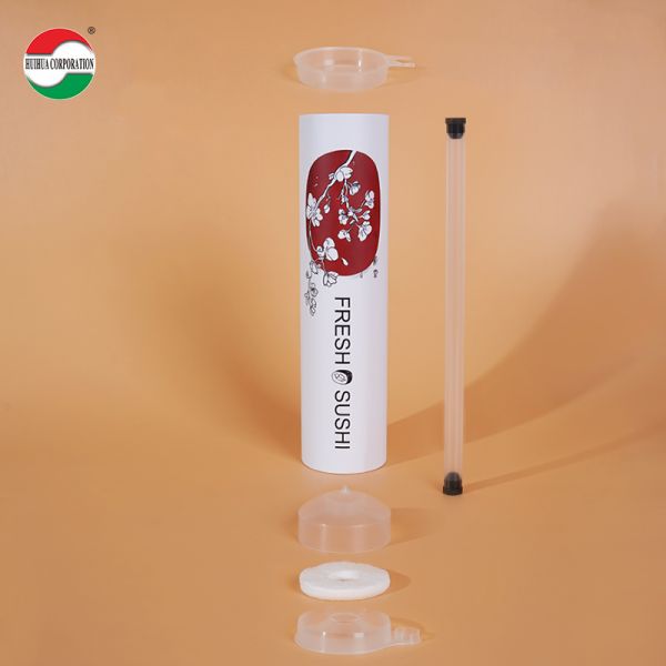 Custom Size Sushi Push Pop Container Food Grade Paper Cylinder Push Tube Packaging for Snacks Custom Design