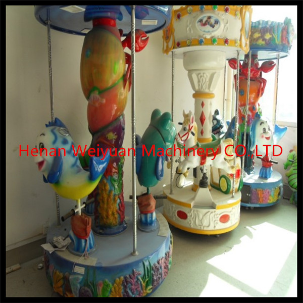 carousel coin children machine 3 seats mini carousel for sale
