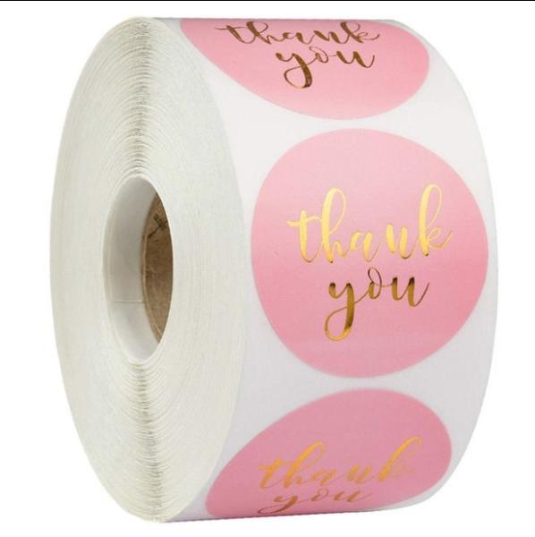 Small Business Thank You Stickers Round Adhesive Gloss Matte Vinyl