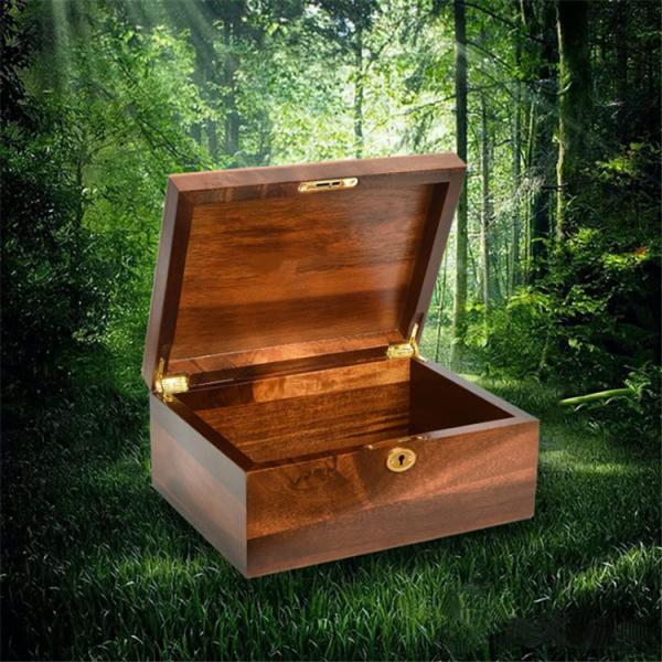Boîtes de rangement décoratives en bois d'acacia Boîte à bijoux en bois Boîte en bois avec couvercle à charnière