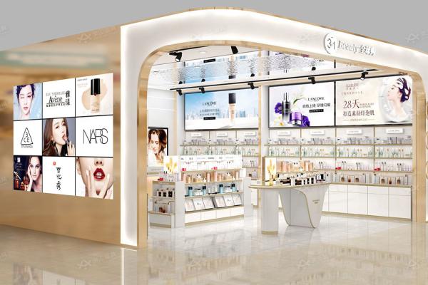 美容ストアの家具、化粧品店の棚、カスタマイズされたショップの装飾、ブランディングストアのデザイン