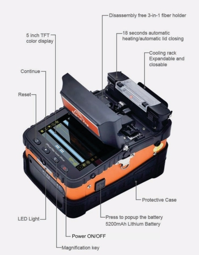 ZCFFSAI-6C enlazador de fusión de fibra óptica para proyectos FTTH / FTTx CATV
