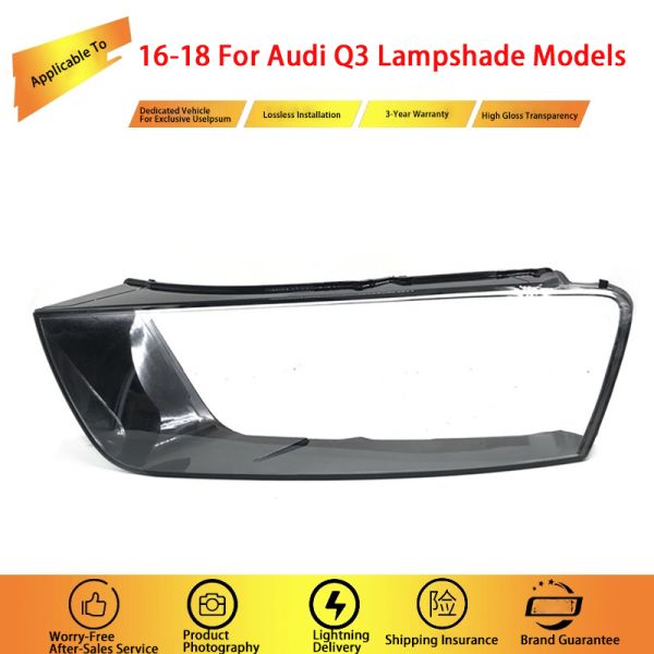 Demillon for Audi Q3 2016-2018 Car Protection Front Glass Lampshade Headlight Lens Lampshade Shell