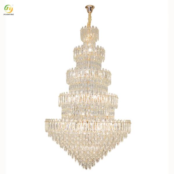 JYLIGHTING Duplex Building Crystal Chandelier Villa Living Room Postmodern Light Luxury Luxury Staircase Lamp Long Crystal Pendant Light