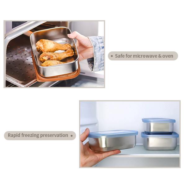 IKOO Stainless Steel Food Storage Container with Silicone Lid