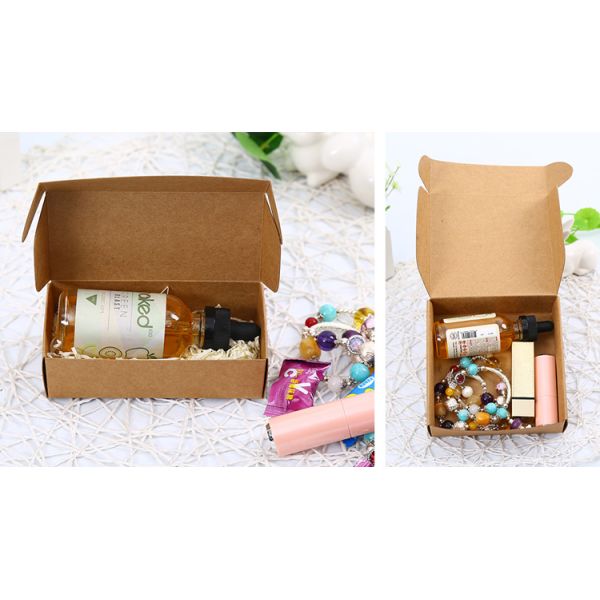 Foldable Rectangle Shape Food Grade Kraft Candy Box for Mini Snack Packaging