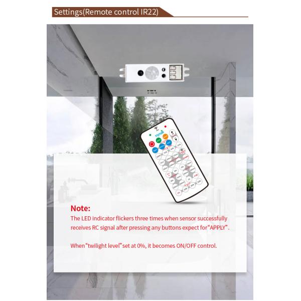 HNS133PIR 12V Small PIR Dimmable Motion Sensor IP20 Настройка дистанционного управления