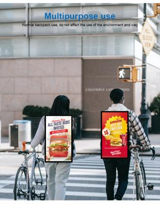 21.5 Inch Digital Backpack Billboard Advertising Player Human Walking Lcd Signage