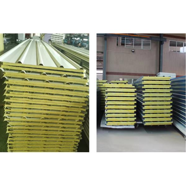 Белая крыша панели сэндвича цвета придает огнестойкость панелям сэндвича толя полиуретана Rockwool