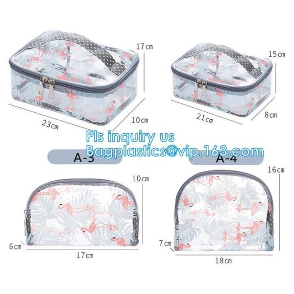Travel Organizer Mini Cosmetics Clear Pvc Zipper Bag With Handles, vinyl pvc travel cosmetic packaging bag with zipper,