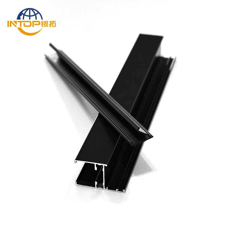 6063 6061 Powder Coated Black Window Aluminum Extrusion Profile