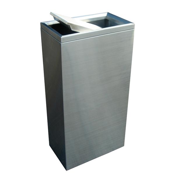 Public 40L  Rectangular Stainless Steel Bin For Outdoor Garden Street