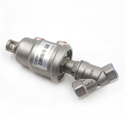 CE ISO9001 Stainless Steel Angle Valve ,  Double Acting Piston Actuated Valve