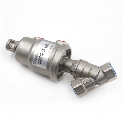 セリウムISO9001のステンレス鋼の角度弁は、二重代理ピストン弁を作動させた