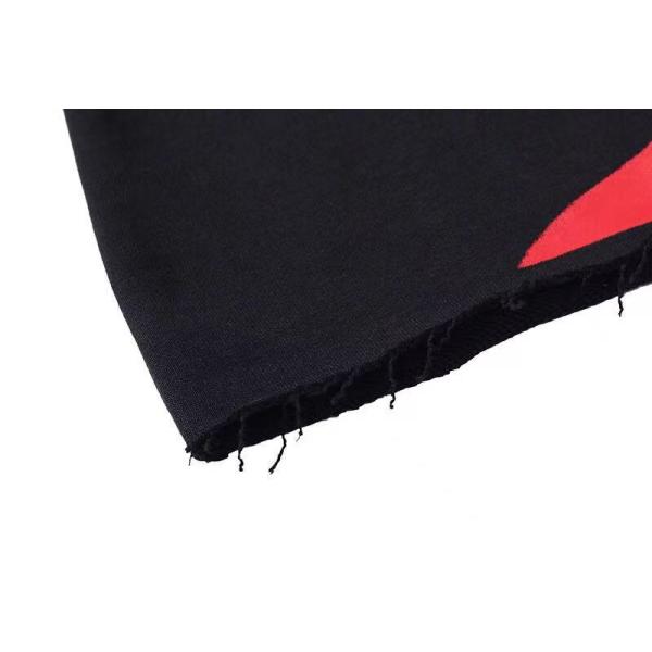 Black Graphic Hoodies Men Women Print French Terry Cotton Heavyweight Cropped Hoodies