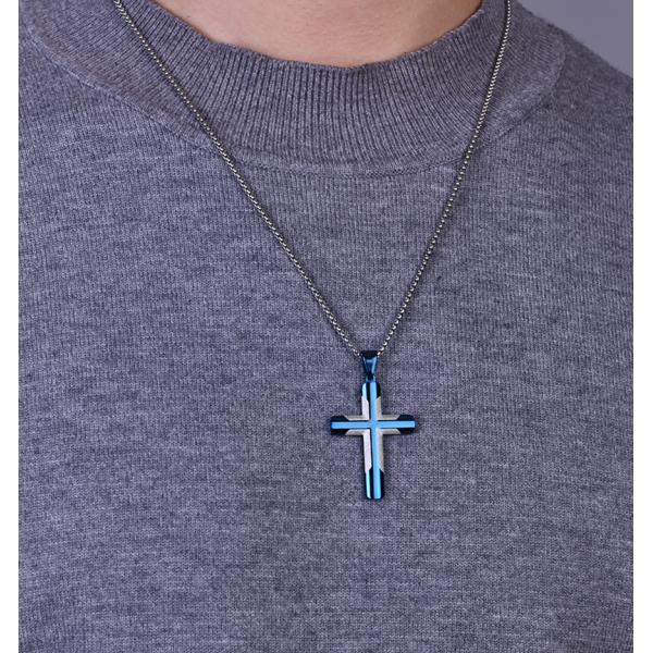 Pantalón de moda de cruz de oro y titanio Choker de oración para hombres Collares de acero inoxidable Joyas finas