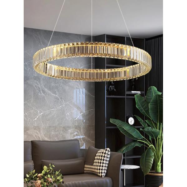 Crystal Chandelier Round Led Hotel Room Lighting Gold stainless steel Lamp