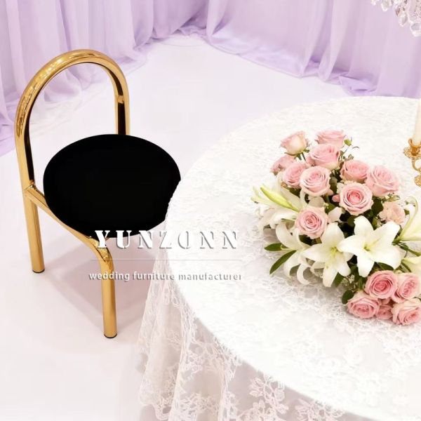 Wedding Restaurant Upholstered Heavy Stainless Steel Metal Frame Used Hotel Dining Chairs