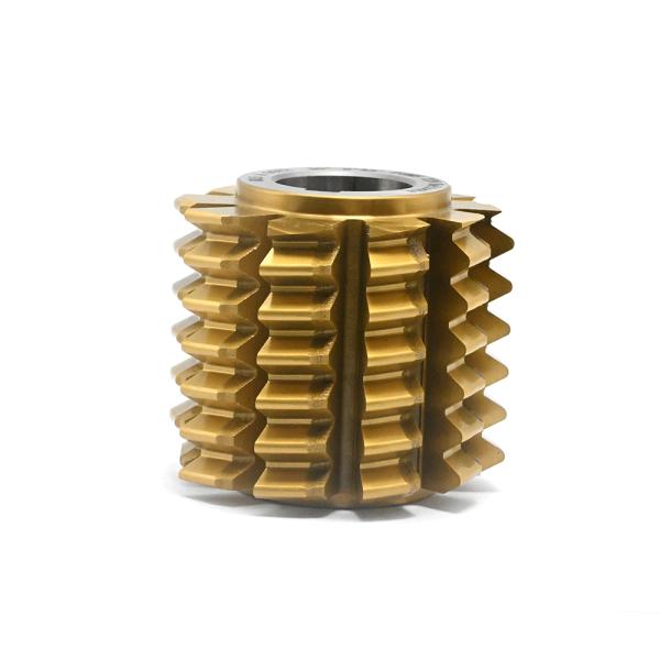Finishing involute spline hob type 2 (round top ot teeth) M3,5 A 80x71x32 30° (2° 45) TIN Coating HSS