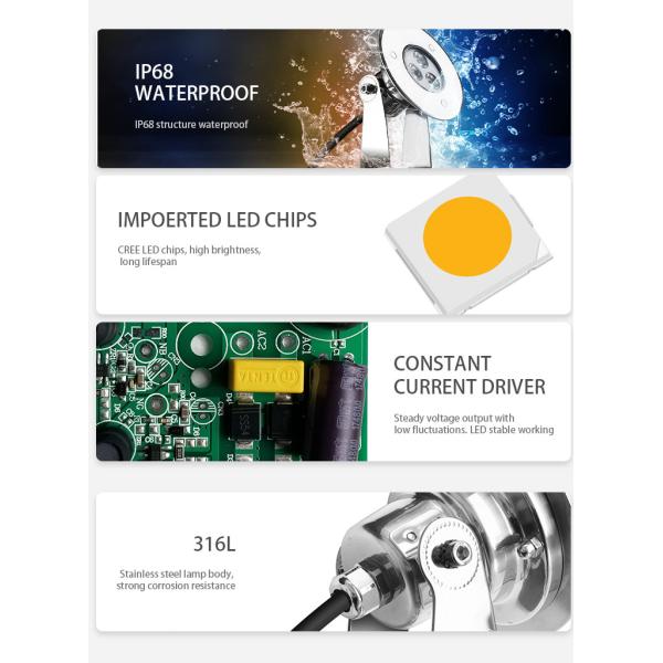 Красочные света спа низшего напряжения 5W, лампы цвета ip68 12v RGB водоустойчивые светлые