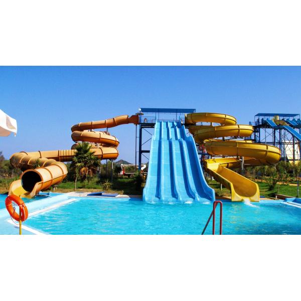 18.5 Kw Power Needed Pool Water Slides With Strong Anti-corrosion And Anti-rust Galvanized Steel Material