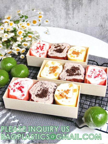 Wooden Food Packaging Box Cake Dessert Container With Plastic Cover, Take Out Pastry Cake Lunch Sushi Tray