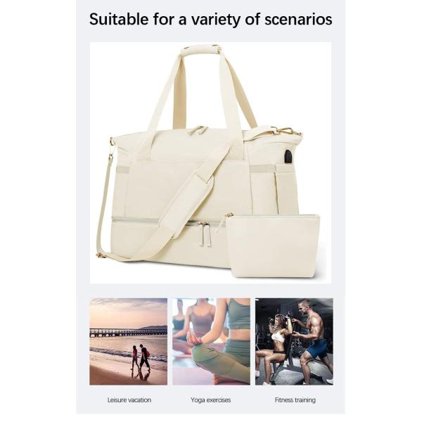 Custom Logo Women Duffel Weekender Bag Sports Tote Bag Foldable Waterproof