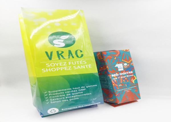Custom Size / Logo Aluminum Foil Zipper Bag , Kraft Stand Up Resealable Food Packaging
