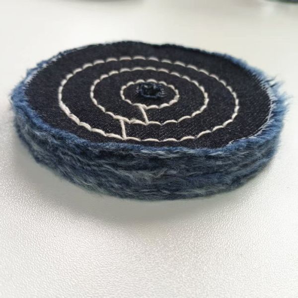 Blue Denim Jean Cotton Buffing Wheel 4 100mm For Mirroring Metal Stainless Steel Polishing