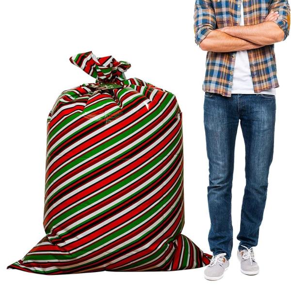 Sacos plásticos coloridos inodoros do papel de embrulho, sacos plásticos enormes do Natal