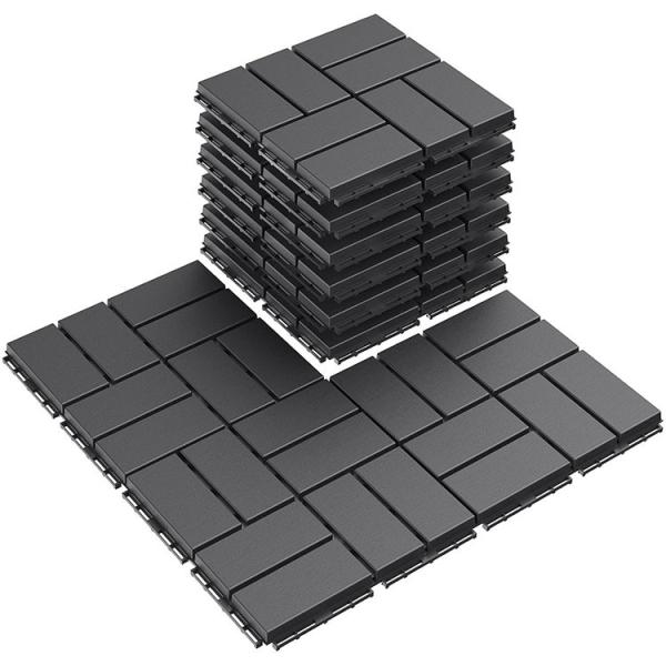 Recycled SBR Rubber And EPDM Rubber Outdoor Rubber Paver Tiles Outdoor Pavers, Interlocking Tiles: 24 X 24 X 3/4
