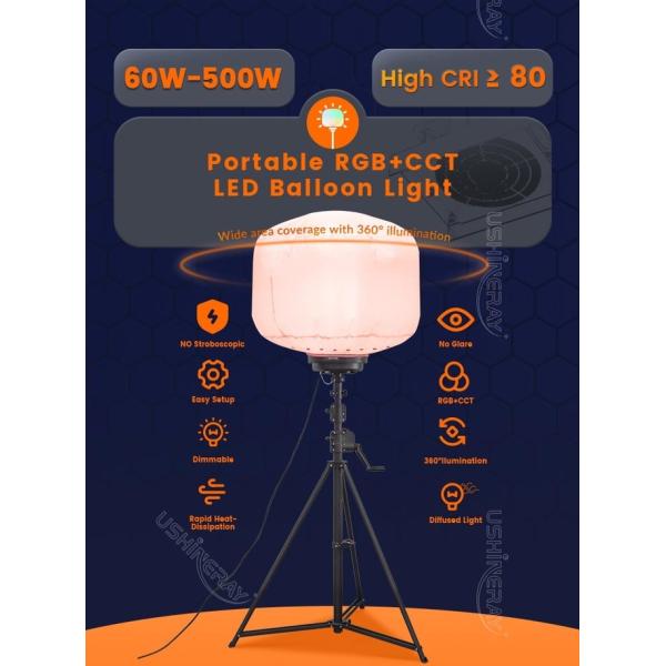 Battery Powered Balloon Light Tower 100W  RGB LED Work Led Lamp For Parties