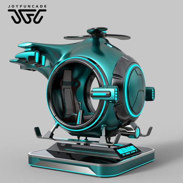 Personnalisable pour une utilisation commerciale Simulateur de vol VR en forme d'hélicoptère Jeu d'arcade VR adapté aux enfants