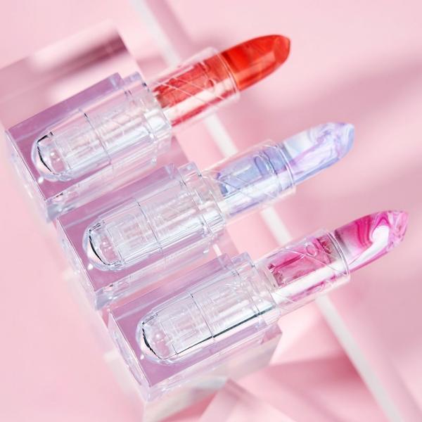 Beautiful Marbling 3 Colors Cream Satin Lipstick 24 Hour Waterproof Lipstick
