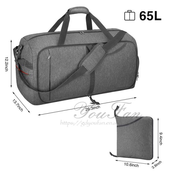 Foldable Travel Duffel Bags ,  Mens Weekend Travel Bag With Shoe Compartment