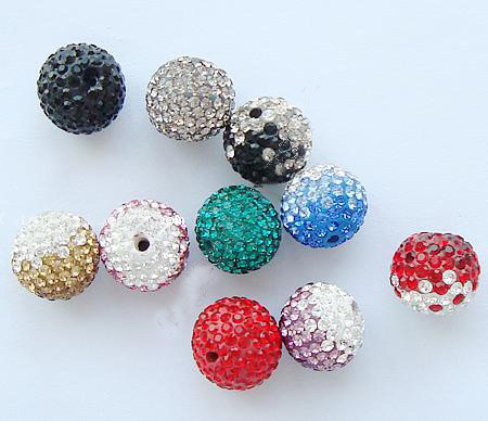 Crystal Jewelry Accessories Shamballa Rhinestone Crystal Pave Ball Beads For Decoration