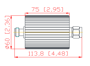 DC-4GHz N женский -N мужской 50W аттенуатор