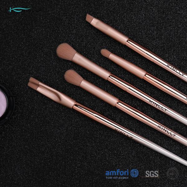 5PCS Smudge Aluminum Ferrule Plastic Makeup Brushes