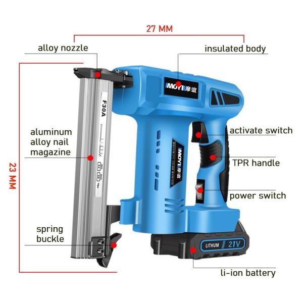 18GA Brad Nailer F30A Cordless Battery Nailer for Industrial Grade Upholstery Framing
