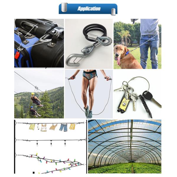 7x19 Gym Fitness Steel Cable Tpu Coated Flexible Steel Wire Rope Качество оцинкованной стали