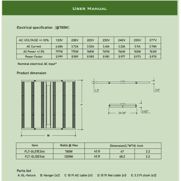 1200w Внутренние лампы для выращивания растений Республика 120 градусов угол луча
