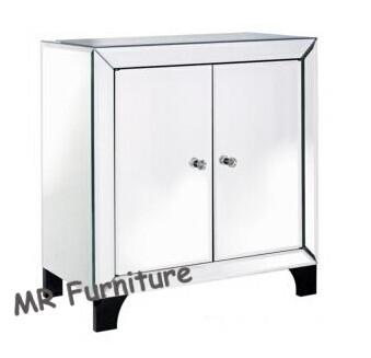 2 Doors Mirrored Side Board Cabinet For Living Room / Bedroom Custom Size