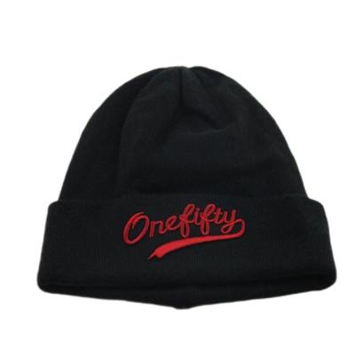 SGS/UL Certified Adult Fitted Beanie Hats Cuff Ladies Black Beanie Hat