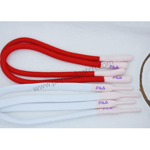 Шнур хлопка шнура Drawstring конца L125cm силикона эластичный для сумок Drawstring