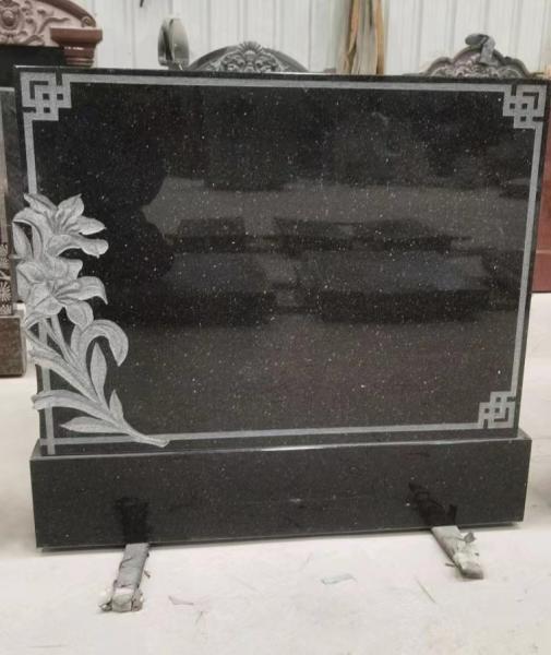 18mm Black Galaxy Granite Tiles For Tomb Headstone  Stair Paving