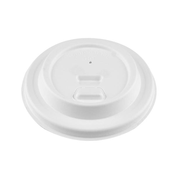 Biodegradable 80mm 90mm Sugarcane Cup Lids For Hot Tea