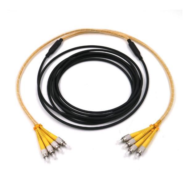 PE Jacketed Outdoor Pre Terminated Cable 4 Core FC/UPC-FC/UPC With 3.0mm Break Out Legs
