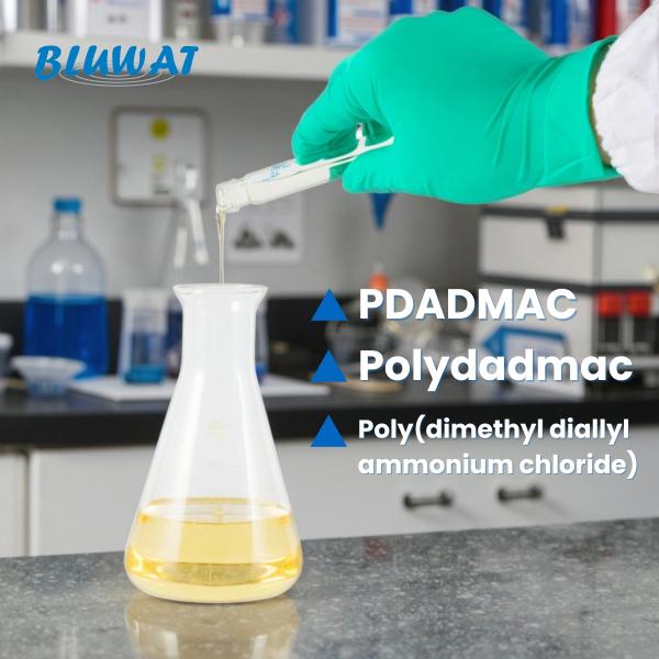 PDADMAC Cationic Polyelectrolyte Polymeric Quaternary Ammonium Salt For Textile Color Fixing And Dye Effluent Decolorization | Bluwat Chemicals